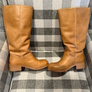 Steve Madden Riggs Banana Leather Wide Calf Boots